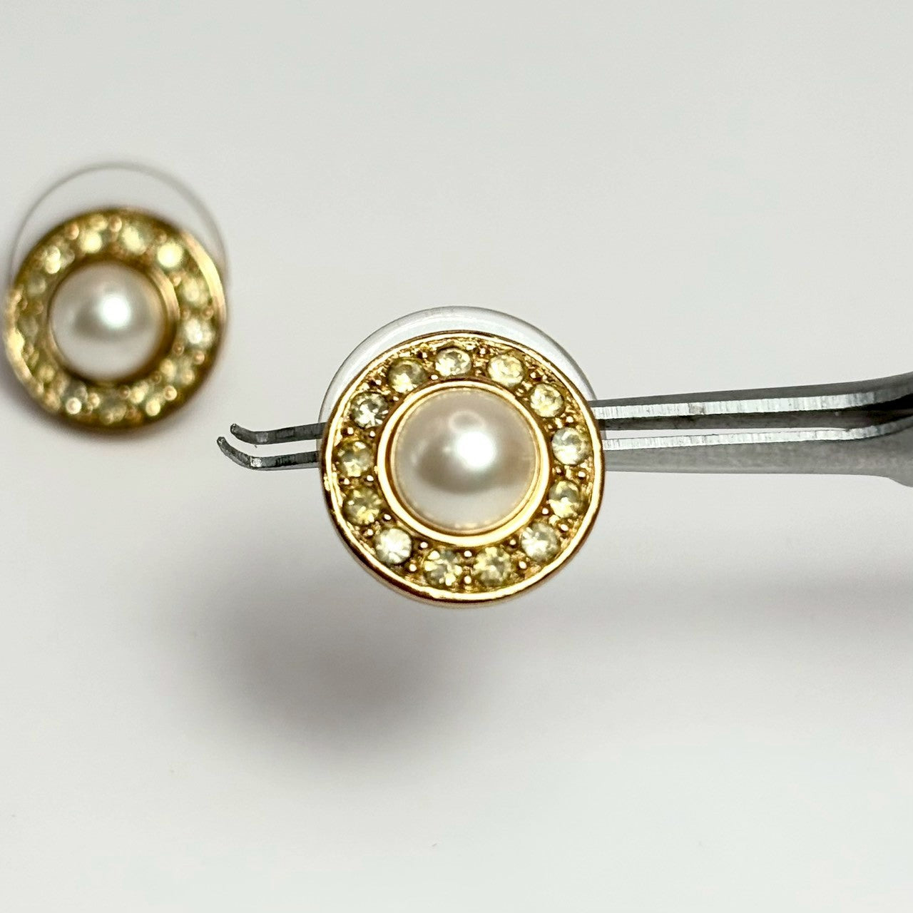 ✨ Dior 光暈珍珠耳針 | Dior Pearl & Crystal Stud Earrings ✨