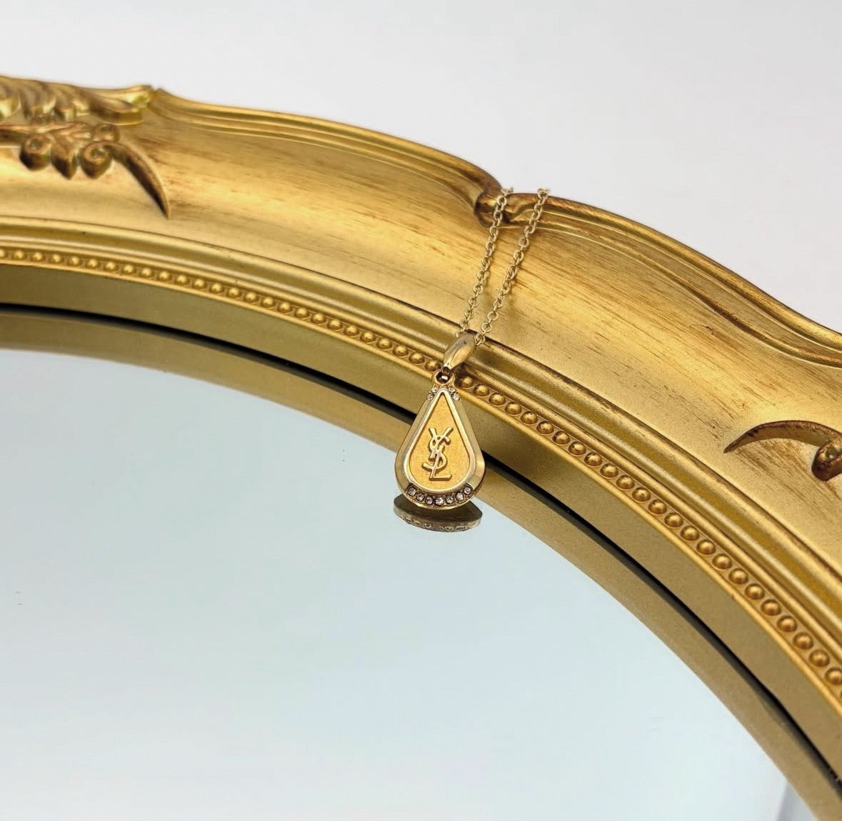 YSL 金色水滴吊墜項鍊|YSL Gold Droplet Pendant Necklace