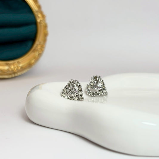 Dior 心意微光耳夾 | Dior Crystal Heart Logo Clip-On Earrings