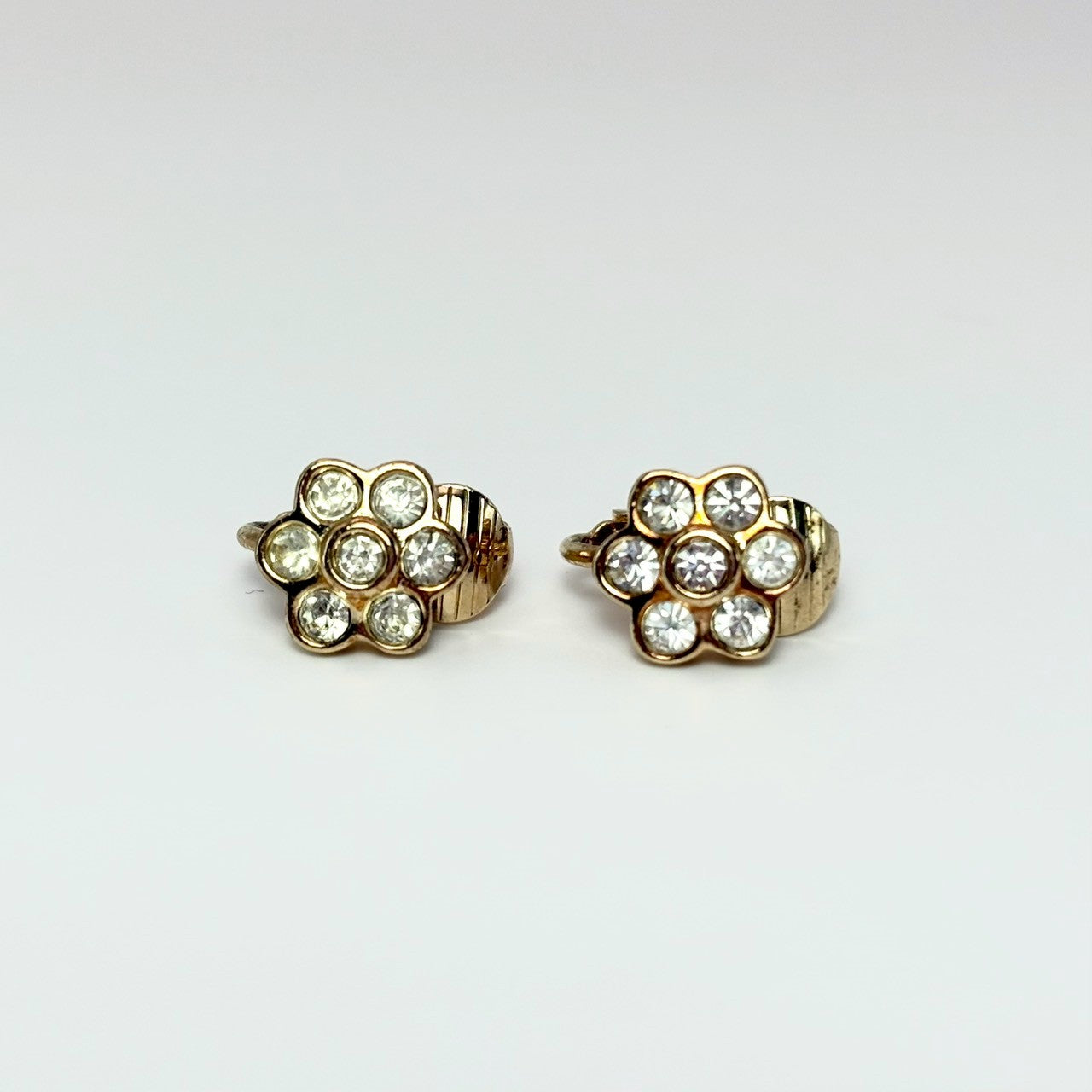 Dior 水鑽花朵耳夾｜Dior Rhinestone Floral Clip-On Earrings