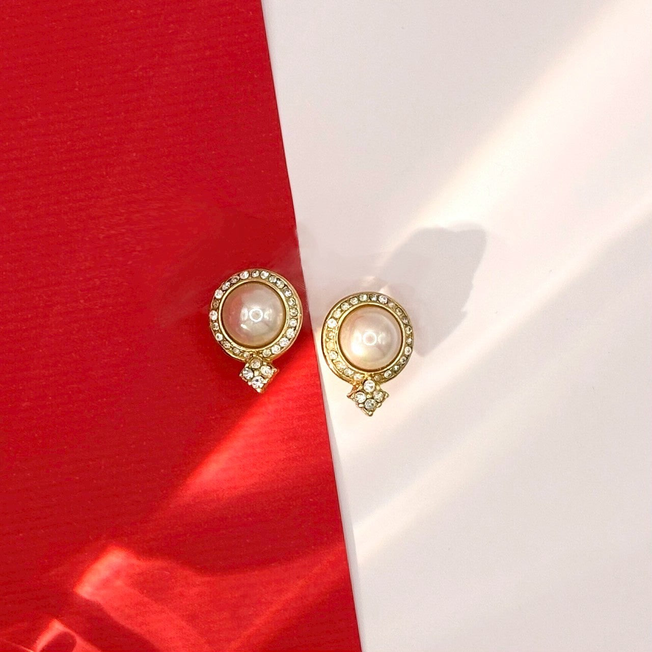 Dior 晶鑽珍珠耳夾 | Dior Pearl &amp; Crystal Clip-On Earrings