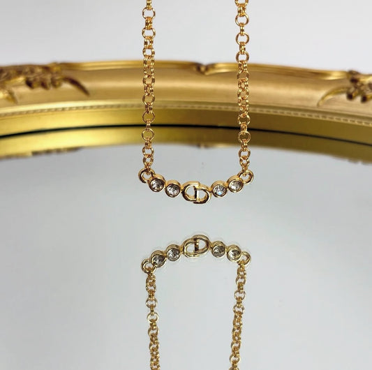 Dior 金標微光｜CD Crystal Glow Necklace —Gold Ver.